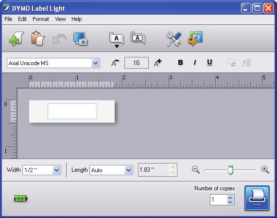 Printing Labels with the Built-In Software The following figure shows some of the features available in the software. Capture an area of the screen and insert on your label.