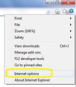 On the Tools menu in Internet Explorer, click Internet Options.