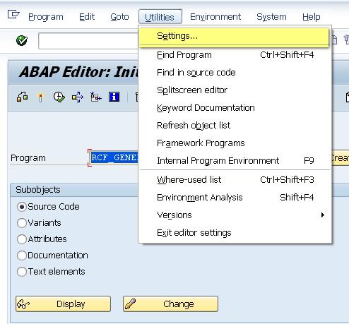 Now in the user-specific settings pop up box click on ABAP Editor tab and then click on Debugging.