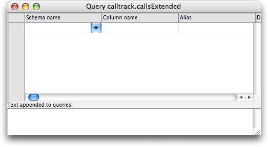 Figure 56. The Query Class Editor. 3. We can only specify columns from existing schema classes in this editor.