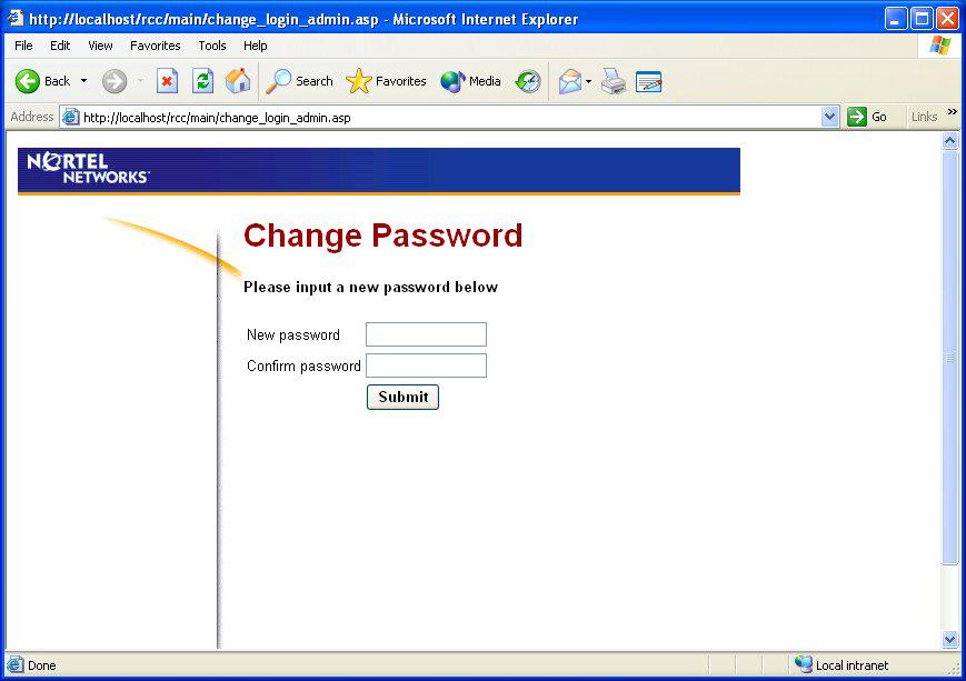 20 Configuration Figure 12: Change Password Page Ask the Customer what they would like the new password to be set to. The password can be from 1 to 4 digits, and can be anything apart from 0000.