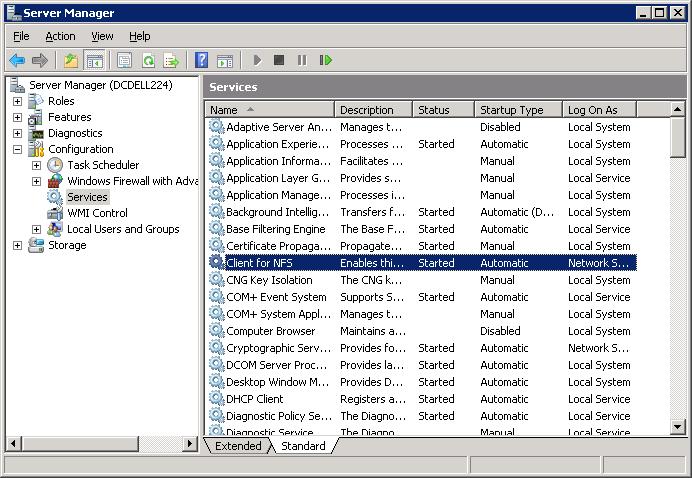 42 Installing and configuring NFS for Exchange Granular Recovery About configuring Services for Network File System (NFS) on the Windows 2008 and Windows 2008 R2 NetBackup media