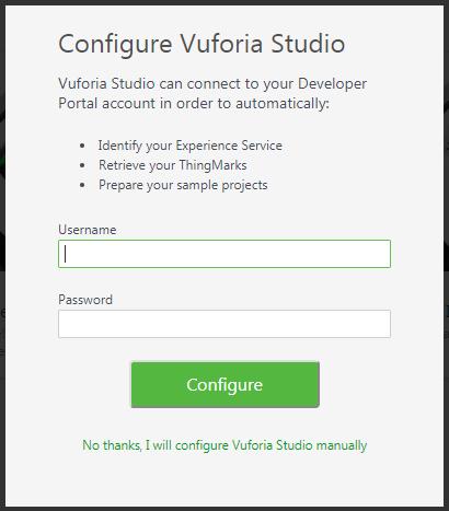 Note Upon opening Vuforia Studio for the first time after installation, the