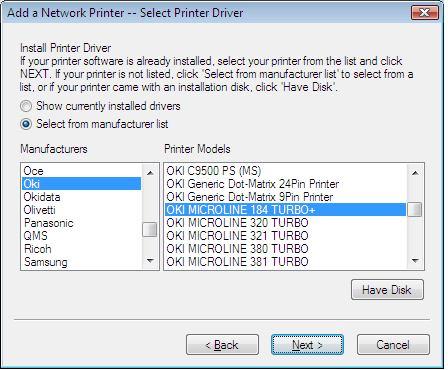 2) Select the print server, select the desired