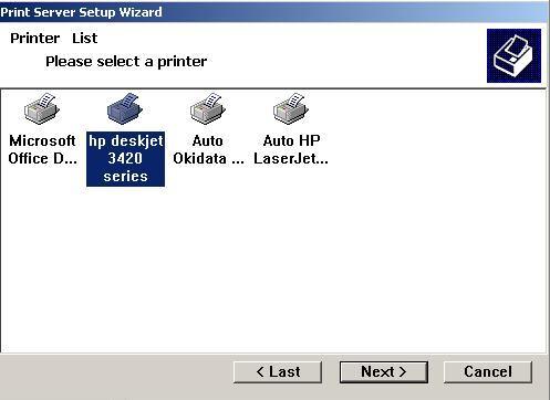 2. In the following window, select one printer in the Printer List to set up