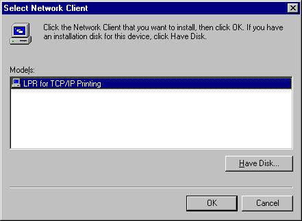 7. Insert the Print Server installation CD in your computer s CD- ROM, enter the proper pathname (for example, D:\ lpr), and click OK. 8.