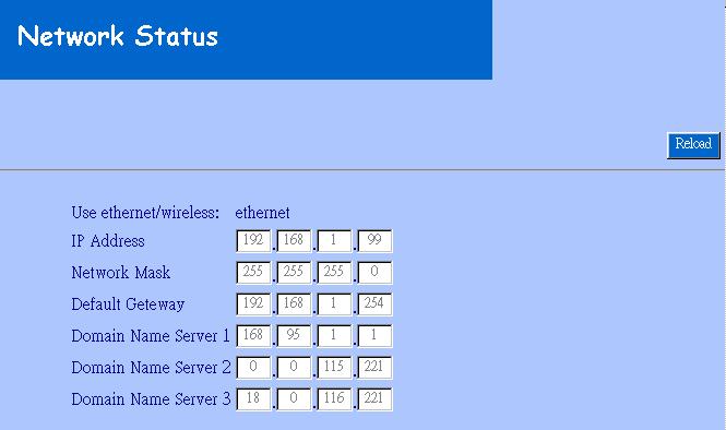 3.4 Network Status Shows the current Ethernet information, we suggest the following figure: Chapter 4 Advance Configuration This chapter introduces you to the advanced configuration. 4.1 Device administrator Setup 3.