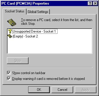 5.24. WHEN THE PC CARD CANNOT BE RECOGNIZED (WINDOWS 95/98) If it proves difficult to recognize the PC-Card, this can usually be attributed to the PC-Card service not operating normally.