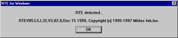 After selecting all required items, click the OK button. After you confirm the connection with the RTE system, the following dialog box appears.
