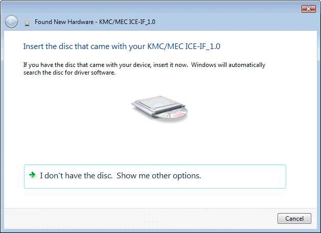 4) The dialog box below opens after a driver software is
