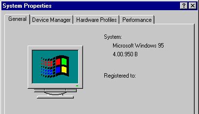 5.16. IDENTIFYING THE VERSION OF WINDOWS 95 There are basically two version of Windows 95: that version called OSR2 (hereafter referred to as "Windows 95 (OSR2)" and the original Windows 95