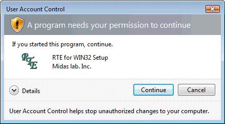 0 environment, log in with the administrator permission. In Windows 7, there is a case that the dialog box below may be displayed upon the execution of setup.exe. If it is shown, click the "Yes" button.