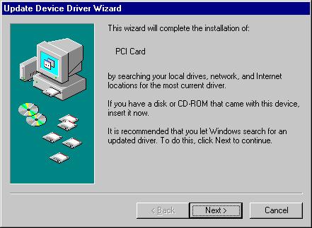 5.20. INSTALLING THE PCI DRIVER IN THE WINDOWS 95 (OSR2) ENVIRONMENT This section explains how to install the PCI driver under Windows 95 (OSR2).