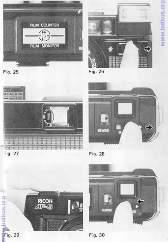 USING THE SELF-TIMER 1. Slide the Self-Timer Switch fully in the direction of the arrow. (Fig. 28) 2. When the Shutter Release Button is pressed, an electronic sound will be emitted.