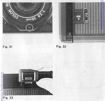 2. Film Check Window You can confirm whether a film is loaded or not by looking through the Film Check Window. (Fig. 32) 3.