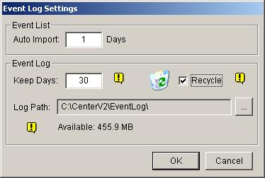 Chapter 9: Central Monitoring By Center V2 Message Time: Searches the events by the arriving time or date to Center V2.