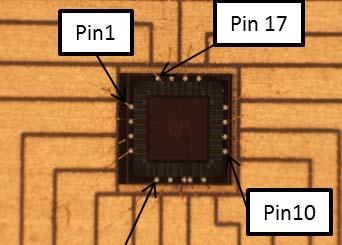 Figure 8-7: ASIC contact pads numbering The corresponding pin allocation of the connector4 is listed in the Table 8.