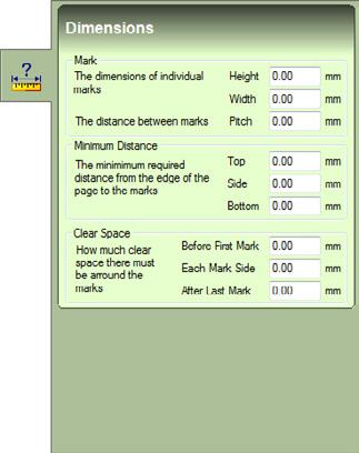MANAGING OMR CONFIGURATIONS Dimension Settings OMR mark dimension settings appear on the Mark Dimensions sub-tab (Fig. 39) on the OMR Marks tab (Fig. 30). Fig.