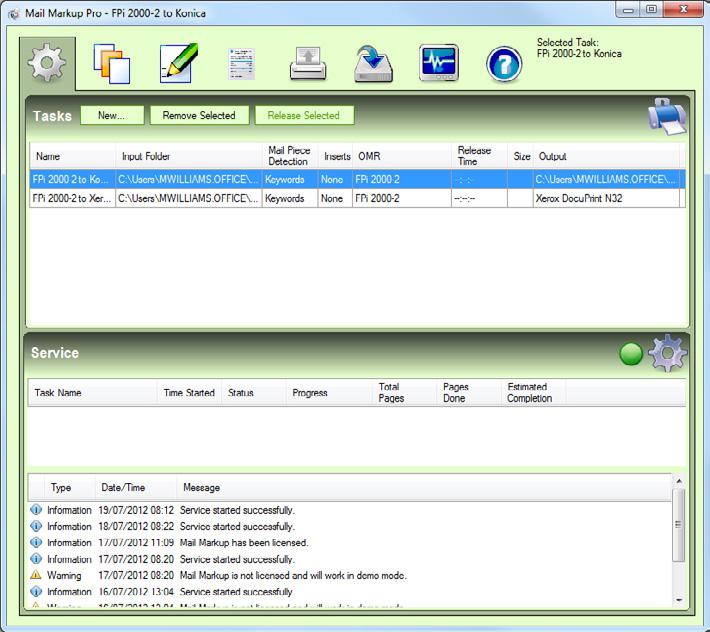 GETTING STARTED Interface Overview To configure and manage the way Mail Markup Pro processes mail pieces, an interface (Fig. 4) is provided. Launching (Running) Fig.