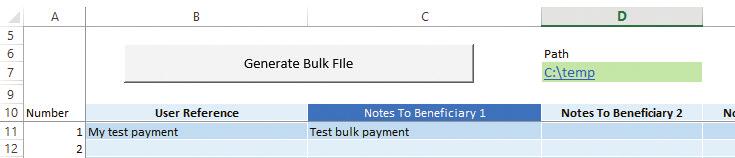 HOW TO GENERATE A BULK FILE USE THE EXCEL SHEET GENERATE BULK FILE PROVIDED TO YOU BY SAXO PAYMENTS.