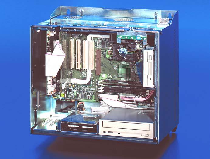 Example: front view of Industrial PC C6140 Structure 1 Opening the housing Example: internal view of Industrial PC C6140 The C61xx series Industrial PCs can be opened by