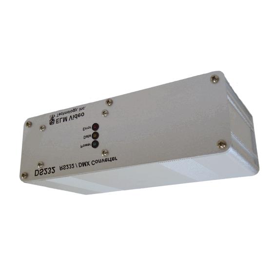DS232 V4 ELM Video Technology s RS232 to DMX Converter / Controller RS232 RS232 Source DMX Device: Dimmers, Moving Heads, LED Pars, Splitters, Relays, etc.