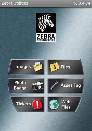 Using a USB Host Port and the Print Touch Feature Print Touch/Near Field Communication (NFC) 213 3. Start the Zebra Utilities app on your device. The Zebra Utilities main menu displays. 4.