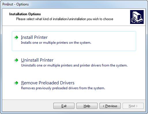 90 Printer Setup and Operation Install the Printer Driver and Connect the Printer to the Computer Wireless 7. Click Next. You are prompted to select an installation option. 8.