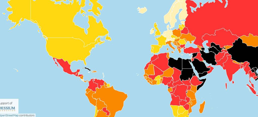Freedom of speech (2017 World Press Freedom Index) 61 percent of Sub-Saharan Africans live in countries that were classified as: either free (12