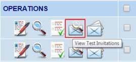 16 5. View Test Invitations Clicking on the View Test Invitations button will open a page that displays the history of emails sent for a