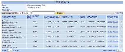 Search for a test taker. 3. E-mail the results to the test taker. 4.