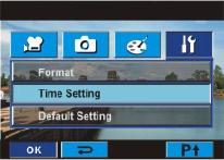 In Setting submenu, touch [Format] on the screen to go to the format confirmation screen. 2.