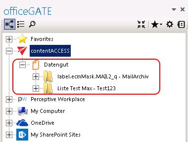 Screenshot A: Establishing connection with Datengut Screenshot B: Datengut node in tree view Connecting to SharePoint site(s) The