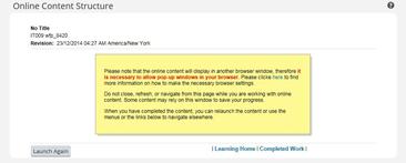 I cannot access the course. I only see this yellow box. What Can I do? Please note that the online content will display in another browser window.
