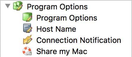 4.2.3 Program Options This section contains configuration options for the Host program and consists of 4 items covered below.