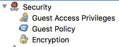4.2.4 Security This section controls the security settings for the Host, and consists of 3 items, each are described below.