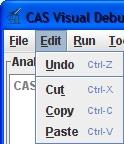 The Edit Menu 5.4.2. The Edit Menu The "Edit" menu provides a standard text editing menu with Cut, Copy and Paste, as well as unlimited Undo.