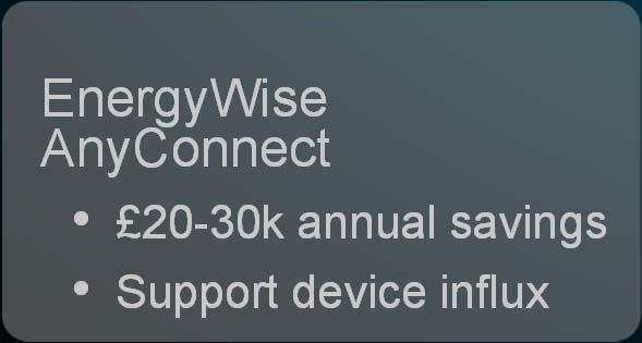 EnergyWise TrustSec Medianet Motion