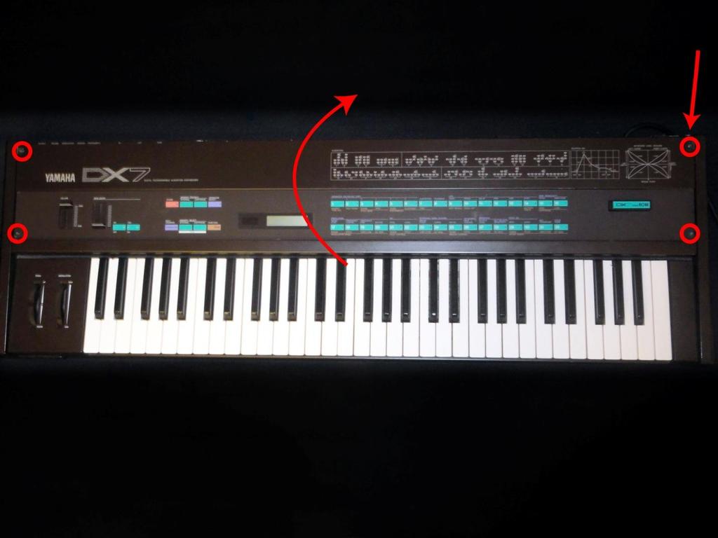 Fig. 2 - Opening the DX7 Step 1: You will need to remove 5 screws in order to open the DX7.