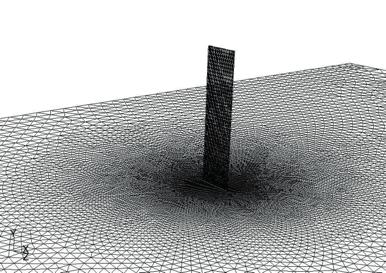 Figure 3. The meshing for the hair cell and the bottom surface. 7 6 Silicon Polysilicon 5 Deflection (µm) 4 3 2 1.