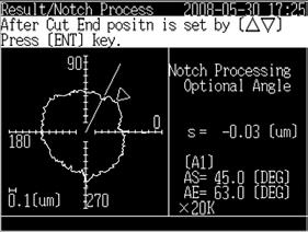 dial Make detailed changes to setup and other operations Notch processing Unwanted data, such as that produced by notches or scratches, can be excluded from the analysis if desired.