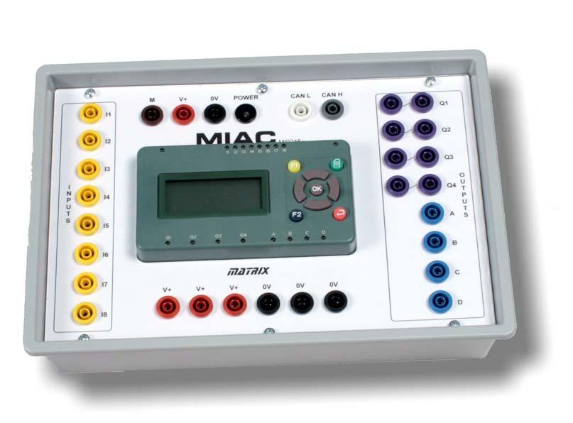 Page 8 MIAC for learning The 4mm connection panel consists of a MIAC housed in a rugged plastic case with 4mm shrouded connectors which are internally connected to all of the input outputs of the