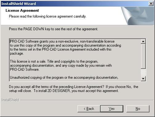 Installing 2D DESIGNER Dialog 2: Welcome Installation Path All installation paths Action Click Next Go to Dialog 3: