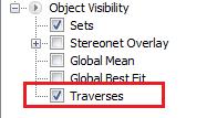 Display Traverse Orientations Traverse Orientations can now be displayed with a mouse click.