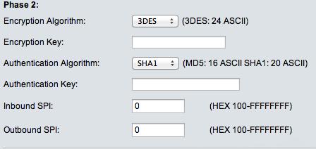 Note: Both sides of the VPN endpoints must use the same Authentication method. Step 4. Choose an option from the Group drop-down list. The Diffie-Hellman (DH) group is used for key exchange.