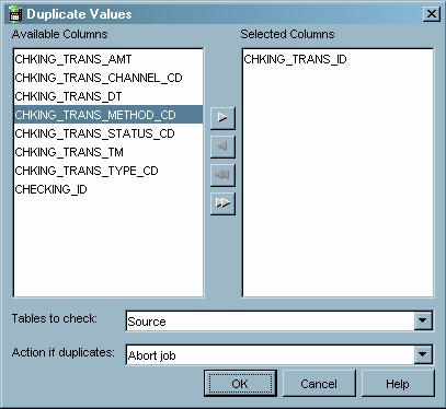172 Run the Job and Check the Log 4 Chapter 10 7 To specify that the job is to be aborted if a duplicate transaction ID is found, select Abort Job in the Action if duplicates field. Display 10.