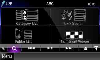 List search Other search When you want to narrow the list down, there are other search ways. This function is not available when music CD is the current source. 1 Touch [ ] in the control screen.