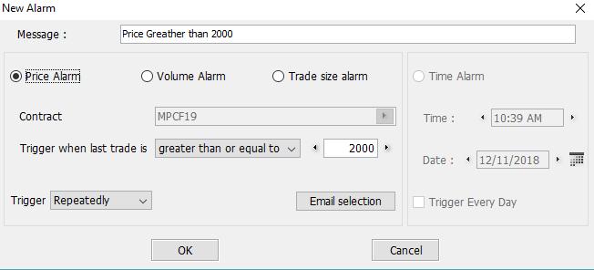 10.0 Other Widgets - Add Alarms Alarms notify the user when a certain price limit is reached.