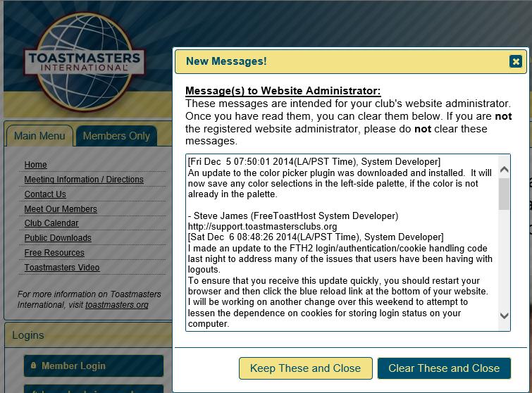 Messages regarding the website software updates from TI, etc., will be displayed here.