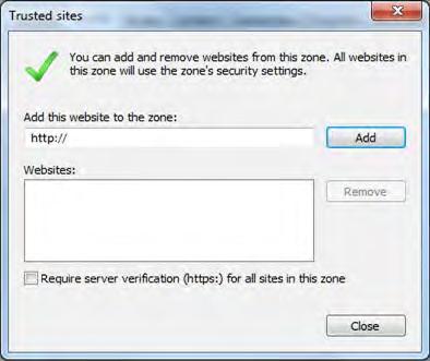 About the URL setting and Require server verification (https:) for all sites in this zone checkbox checking, confirm with the system administrator.